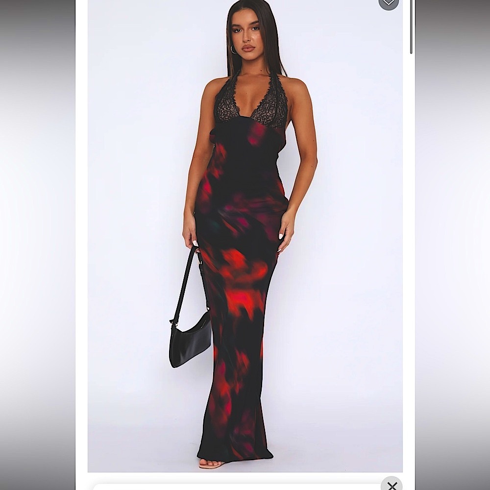 White fox boutique Beyond the stars maxi dress sangria florals